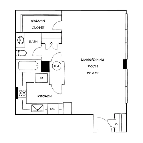 Capital Crescent Trail Residences - Bethesda, MD - Linden Floor Plan Diagram