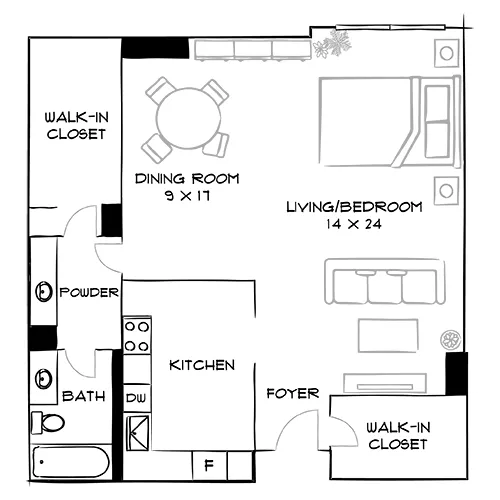 Willard Towers - Chevy Chase, MD - Design EA Floor Plan Diagram