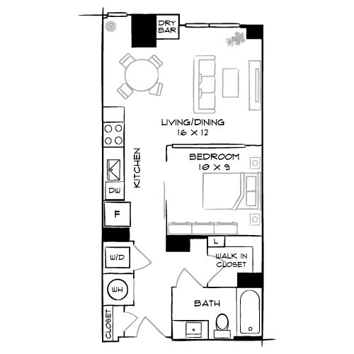 Flats 8300 - Bethesda, MD - Floor Plan Diagram