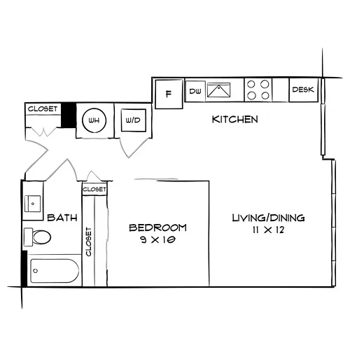 Flats 8300 - Bethesda, MD - Floor Plan Diagram