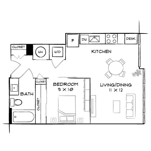 Flats 8300 - Bethesda, MD - Floor Plan Diagram