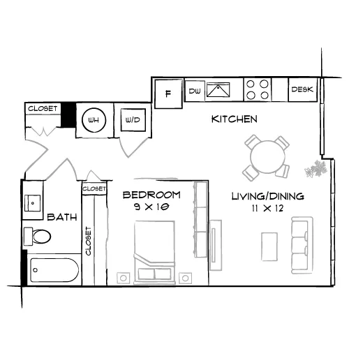 Flats 8300 - Bethesda, MD - Floor Plan Diagram