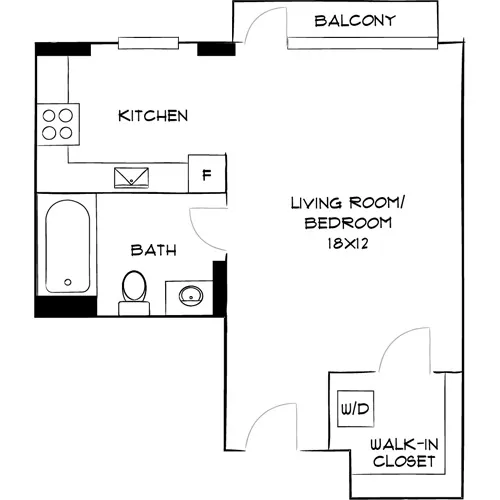 Southgate Towers - Miami, FL - Design EB Floor Plan Diagram