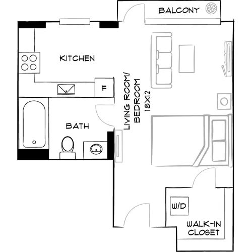 Southgate Towers - Miami, FL - Design EB Floor Plan Diagram