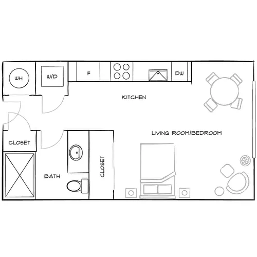 The District at Flagler Village - Fort Lauderdale, FL - Floor Plan Diagram Design EB Furnished
