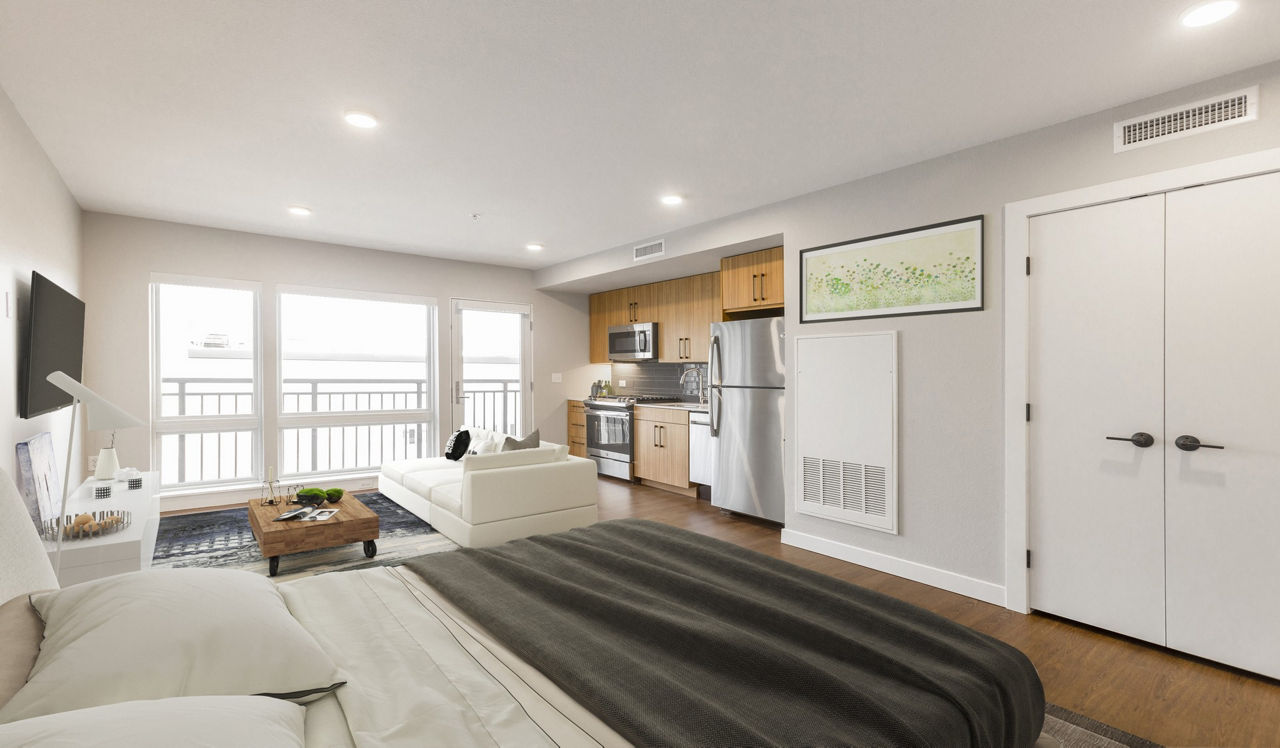 Parc Mosaic - Boulder, CO - Living Room and Kitchen