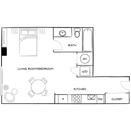 The District at Flagler Village - Fort Lauderdale, FL - Floor Plan Diagram Furnished