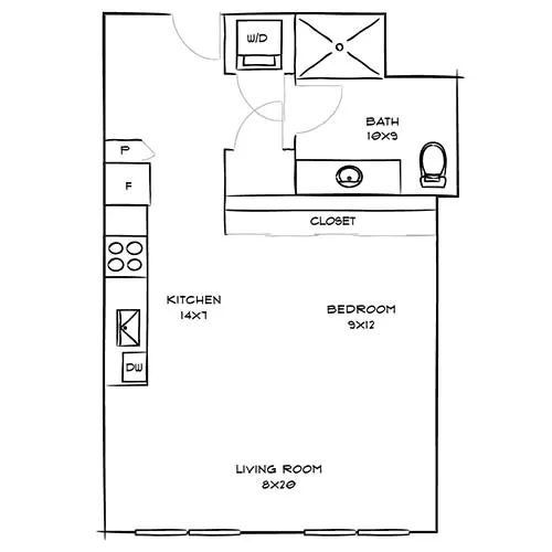 Indigo - Redwood City, CA - Bleu floor plan diagram