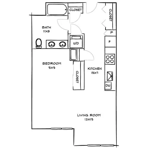 Indigo Apartment Homes - Redwood City - floorplan bondi