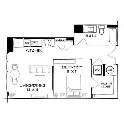 Flats 8300 - Bethesda, MD - Floor Plan Diagram
