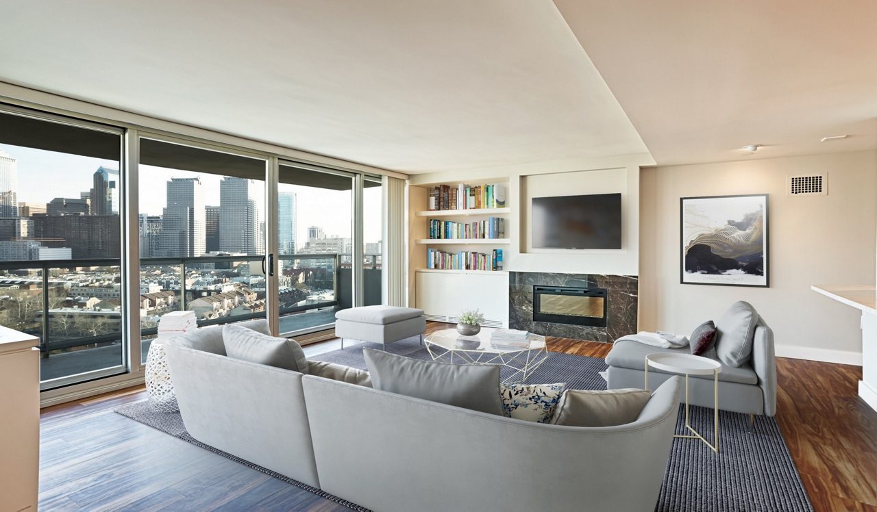 Park Towne Place Penthouse Living Room