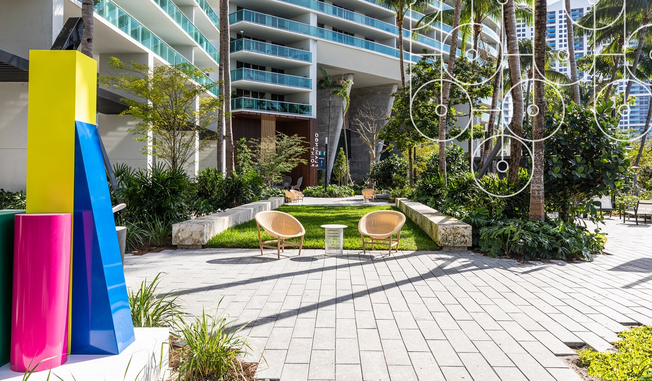 Flamingo Point - Miami, FL - Typoe art instalation in courtyard