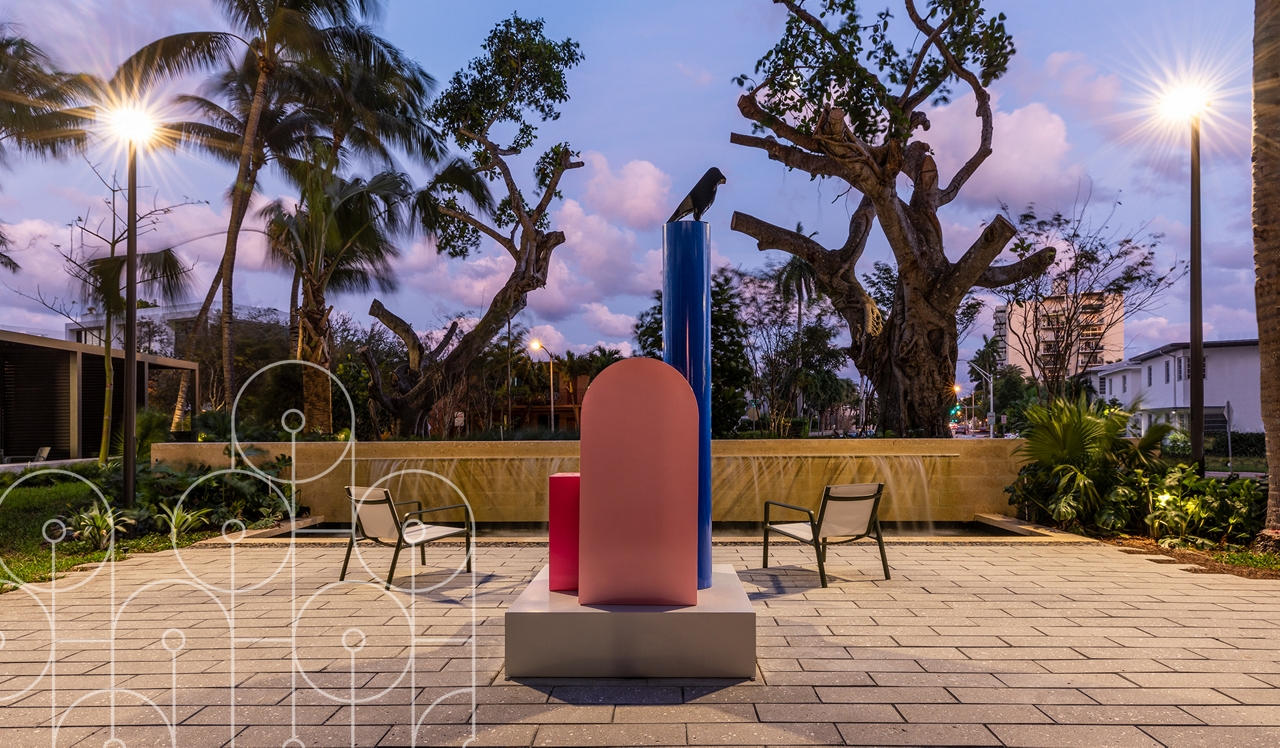 Flamingo Point - Miami, FL - Typoe art instalation in courtyard