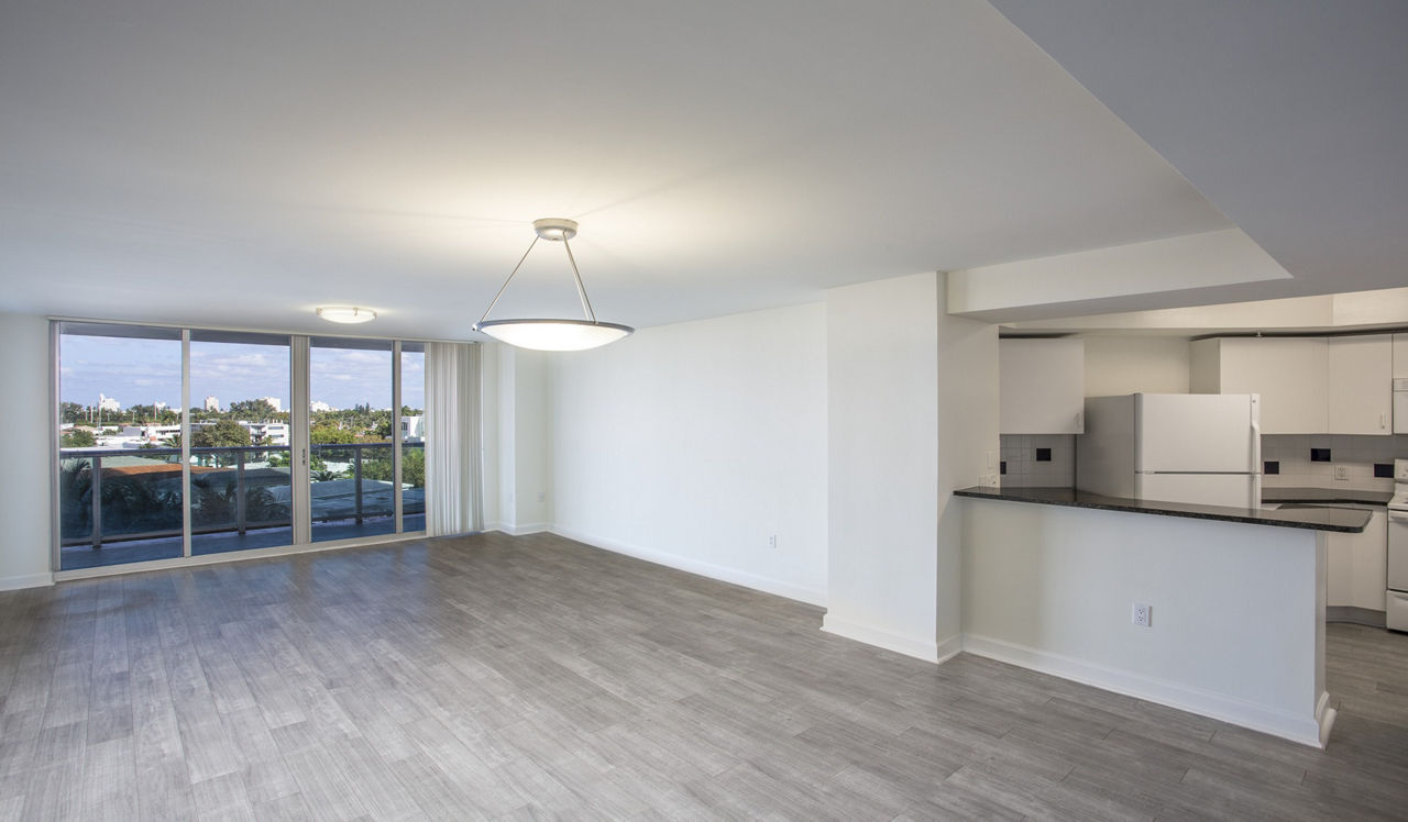 Flamingo South Beach - Miami, FL - Kitchen and living room