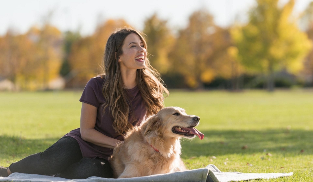 Yorktown Apartment Homes – Lombard, IL – woman and her cute dog.<div style="text-align: center;">&nbsp;</div>
<div style="text-align: center;">Home is just an 8 minute drive to Hidden Lake Forest Preserve and 10 minutes from Mayslake Forest Preserve and Dog Park.</div>
