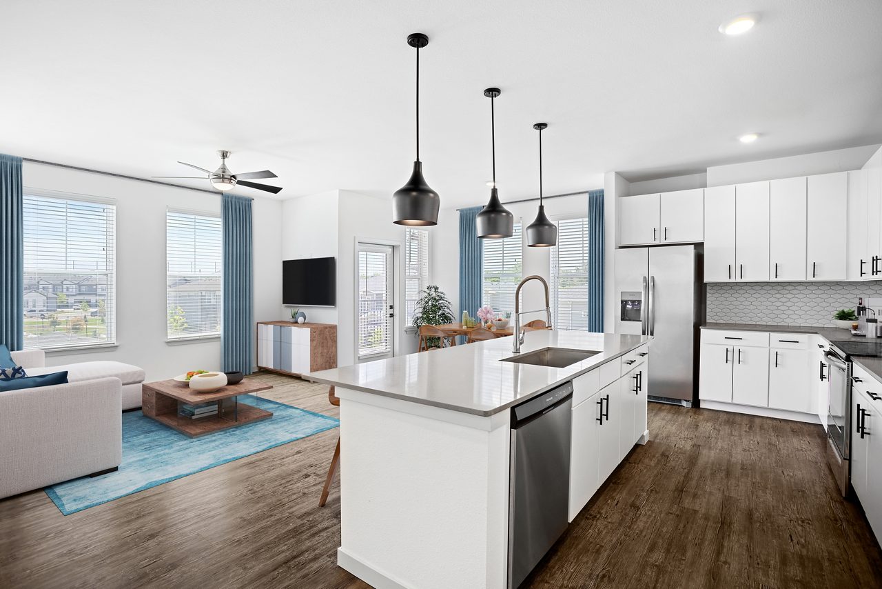 The Lofts at Highlands - Longmont, CO - Interior Kitchen and Living Room