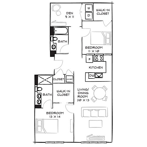 2D Diagram Furnished
