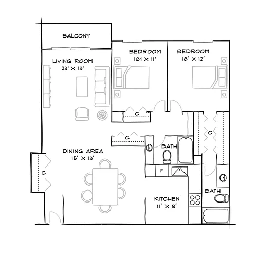 North Park - Chevy Chase, MD - Potomac Floor Plan Diagram