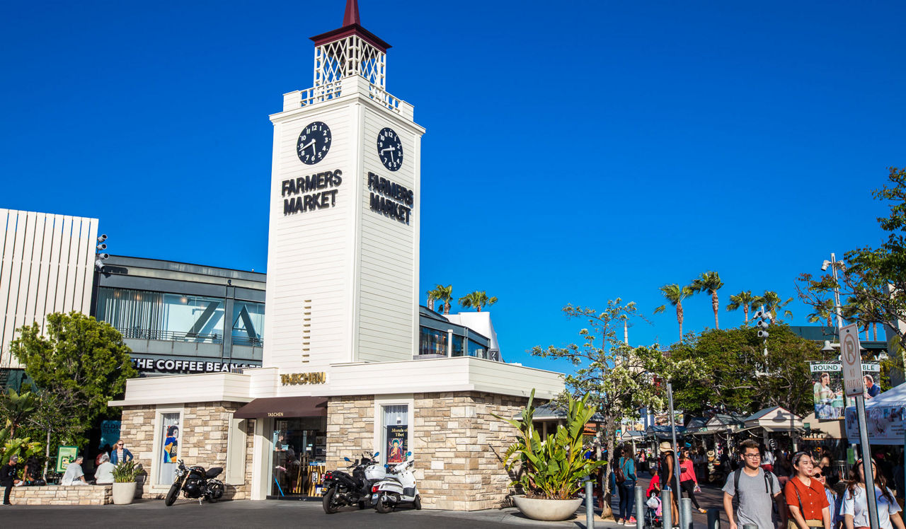 Villas at Park La Brea - Los Angeles CA - Farmers Market clock tower 
