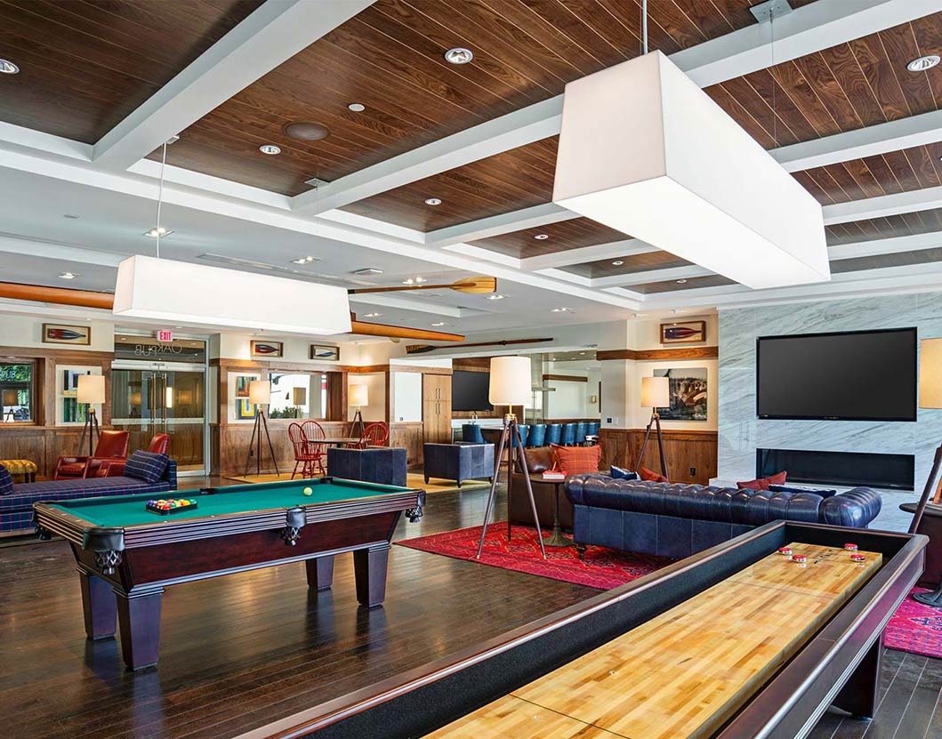 Oar Pub featuring billiards and shuffle board