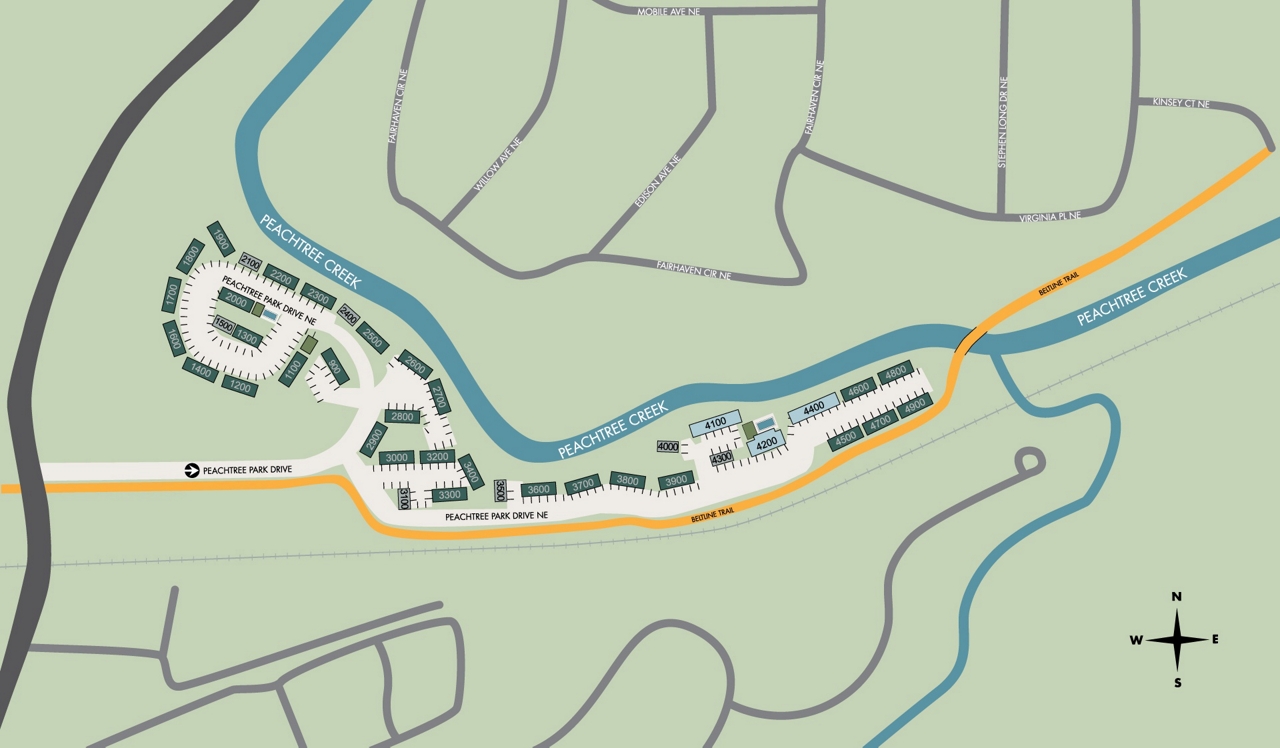 Peachtree Park - Atlanat, GA - Beltline map