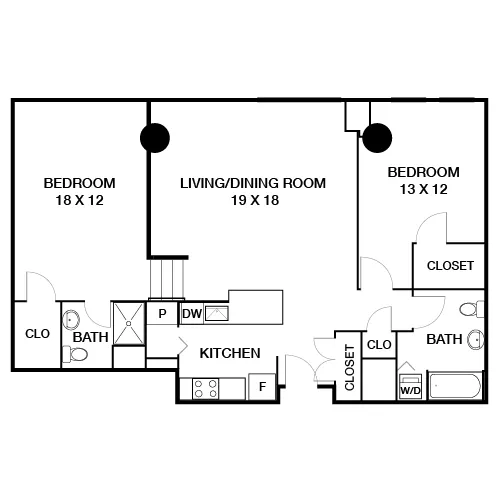The Left Bank - Philadelphia Apartments - Floor Plan Diagram