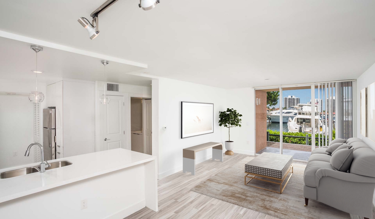 Waterways Village - Aventura, FL - Kitchen and living room