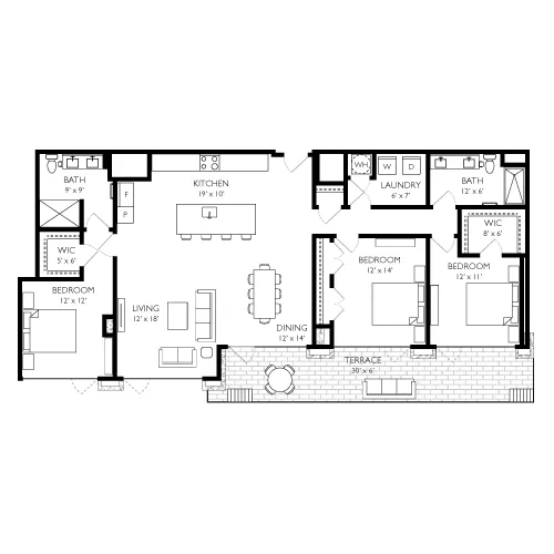 Ravel and Royale - Bethesda, MD - Floor Plan Diagram