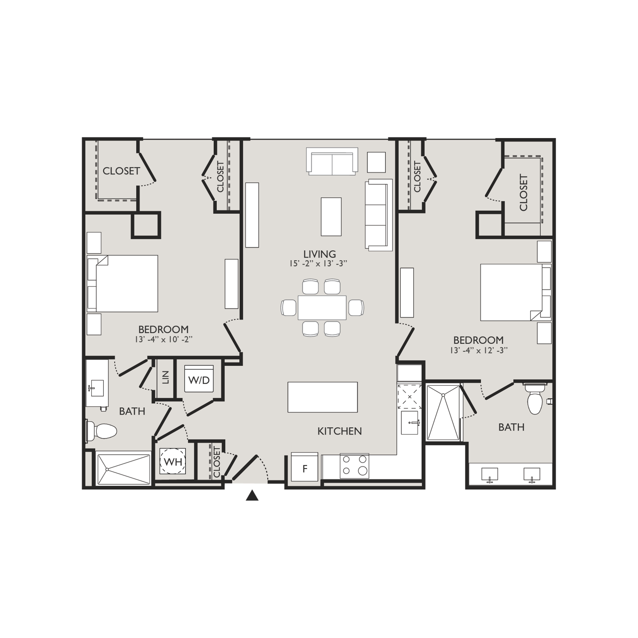 Upton Place - Washington DC - 2 bed Floor plan diagram 