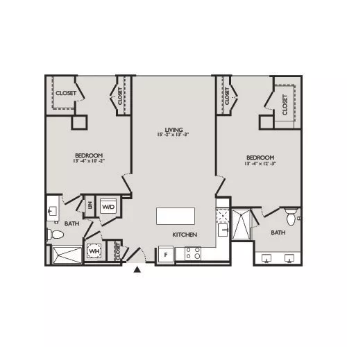 Upton Place - Washington DC - 2 bed Floor plan diagram 