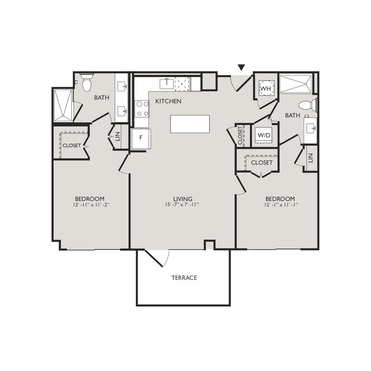 Upton Place - Washington DC - 2 Bedroom Floor plan diagram