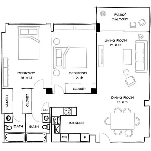 Flamingo South Beach - Miami, FL - Floor Plan Diagram