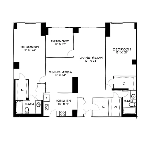 North Park - Chevy Chase, MD - Somerset Floor Plan Diagram