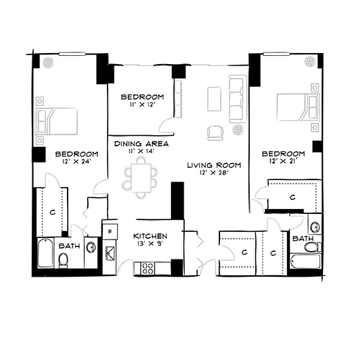North Park - Chevy Chase, MD - Floor Plan Diagram