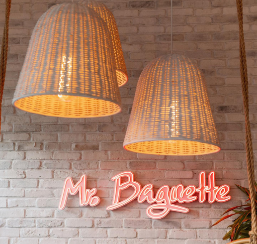 Southgate Towers - Miami, FL - Mr. Baguette sign and overhead lights