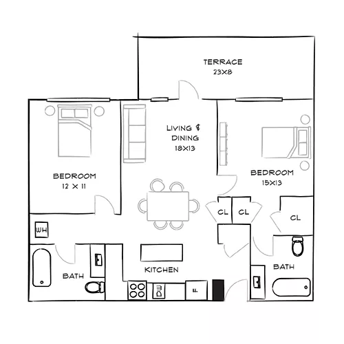 Prism - Kendall Square Apartments - Floor Plan Diagram