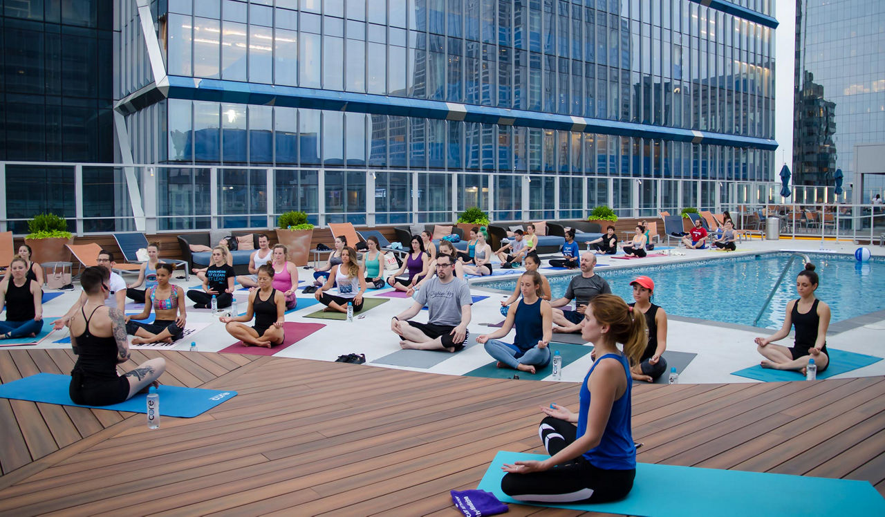 The Sterling Apartment Homes - Philadelphia, PA - Rooftop yoga