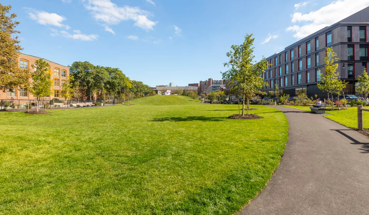 Vivo Apartment Homes - Cambridge, MA - Man with hands folded on park bench
