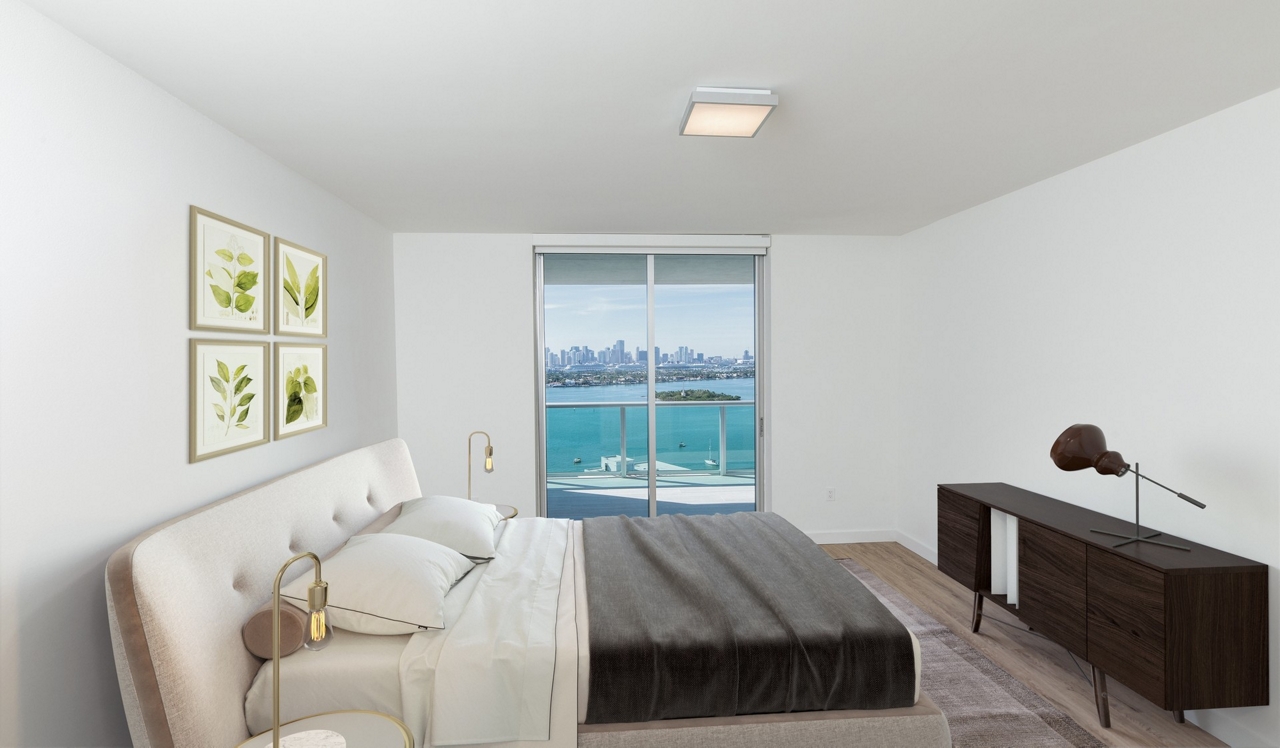 Flamingo South Beach - Miami, FL - Bedroom with bay view