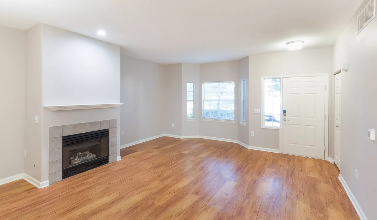 Township Residences - Centennial, CO - Living room with fireplace