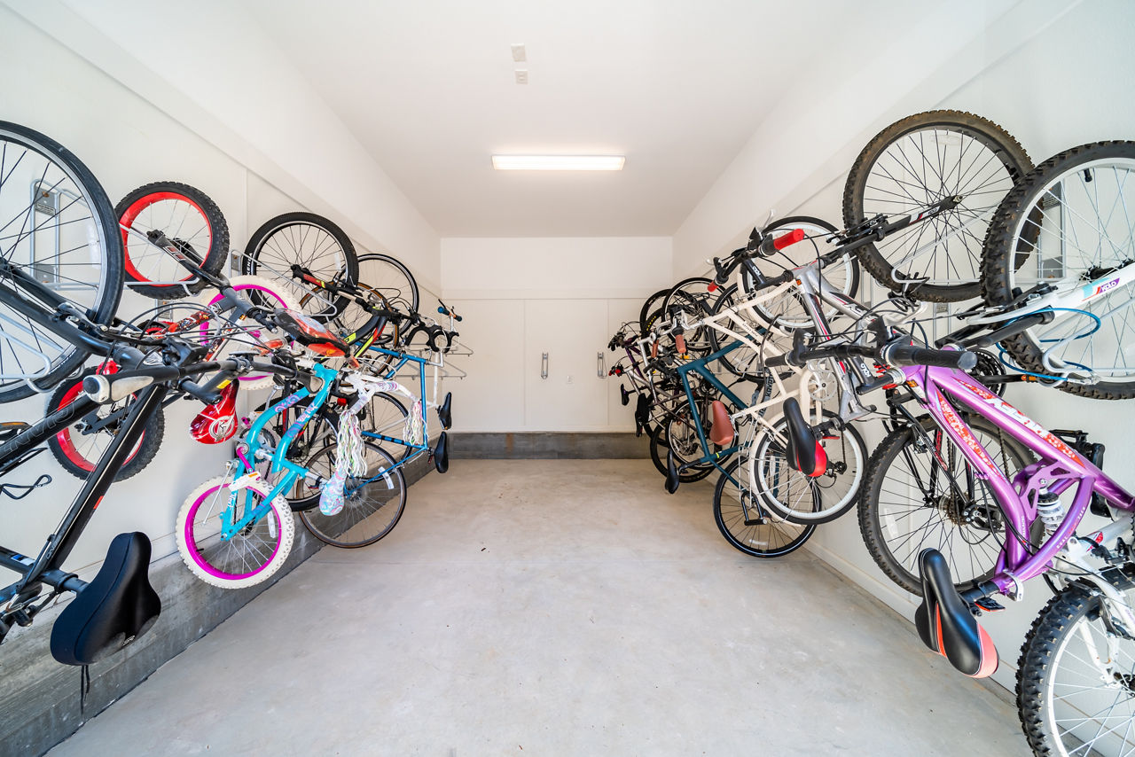 Bike room at Treeline Timber Creek