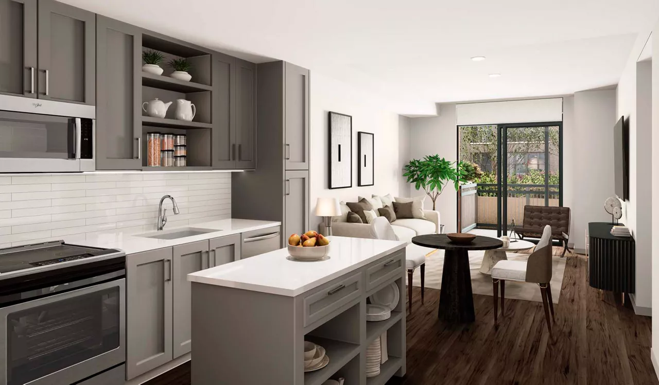 Upton Place - Washignton, D.C. - Kitchen and Living Room