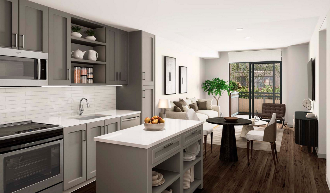 Upton Place - Washignton, D.C. - Kitchen and Living Room/