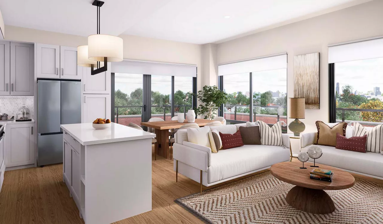 Upton Place - Washington DC - Interior Living room and kitchen