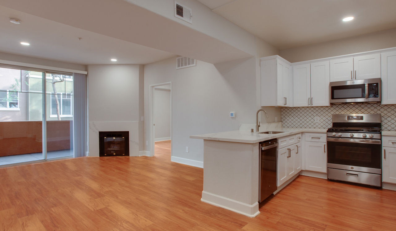 Villas at Park La Brea - Los Angeles, CA - Kitchen and Living Room