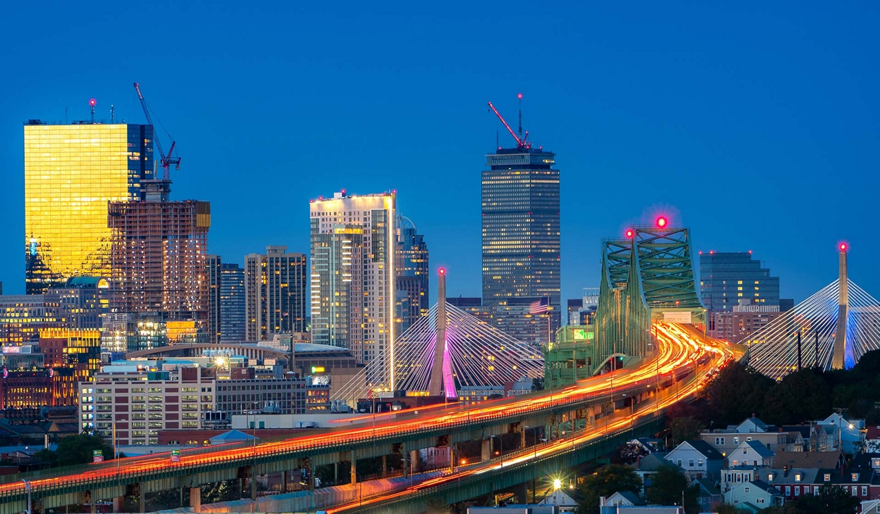 One Canal Apartment Homes - Boston, MA - Night Skyline