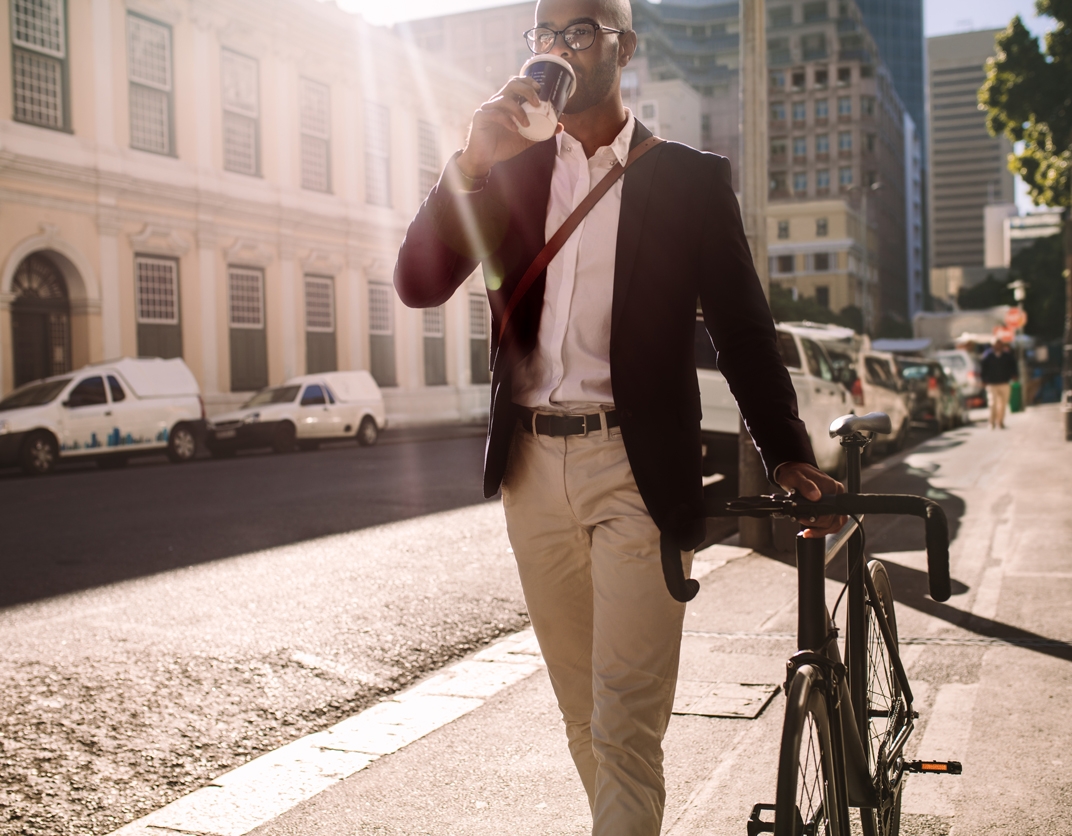 Prism Apartments - Cambridge, MA - Man with Bike