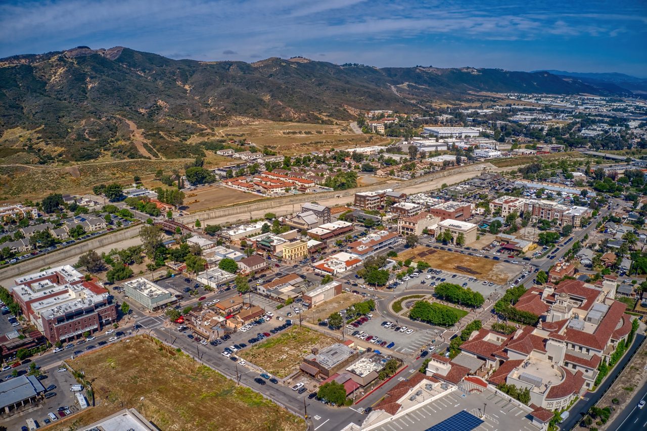 Aerial View of Downtown Temecula, California