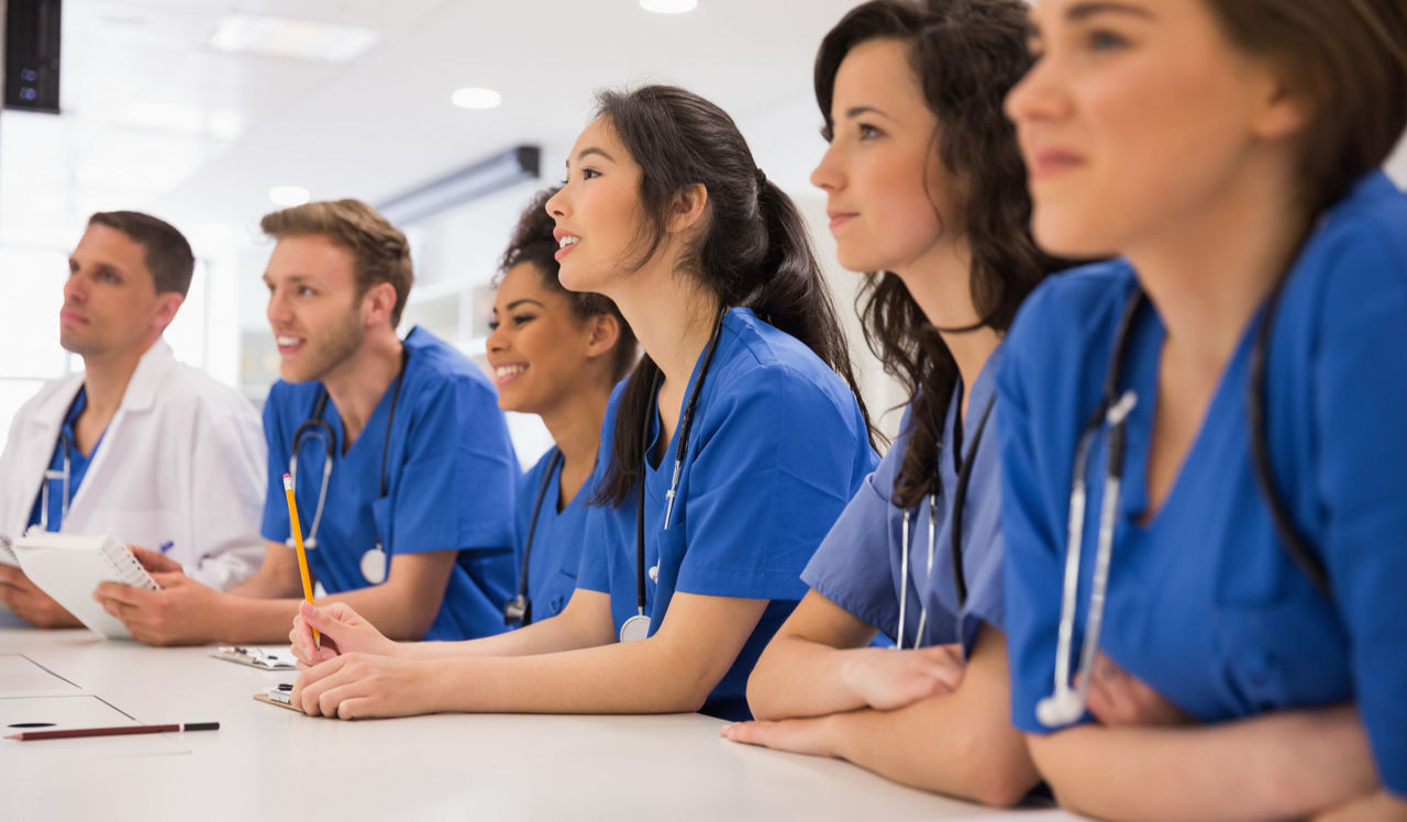 Yorktown Apartment Homes – Lombard, IL – Medical students listening to lecture 