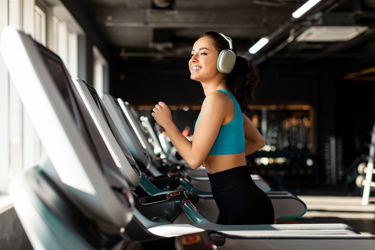 Woman running on treadmill